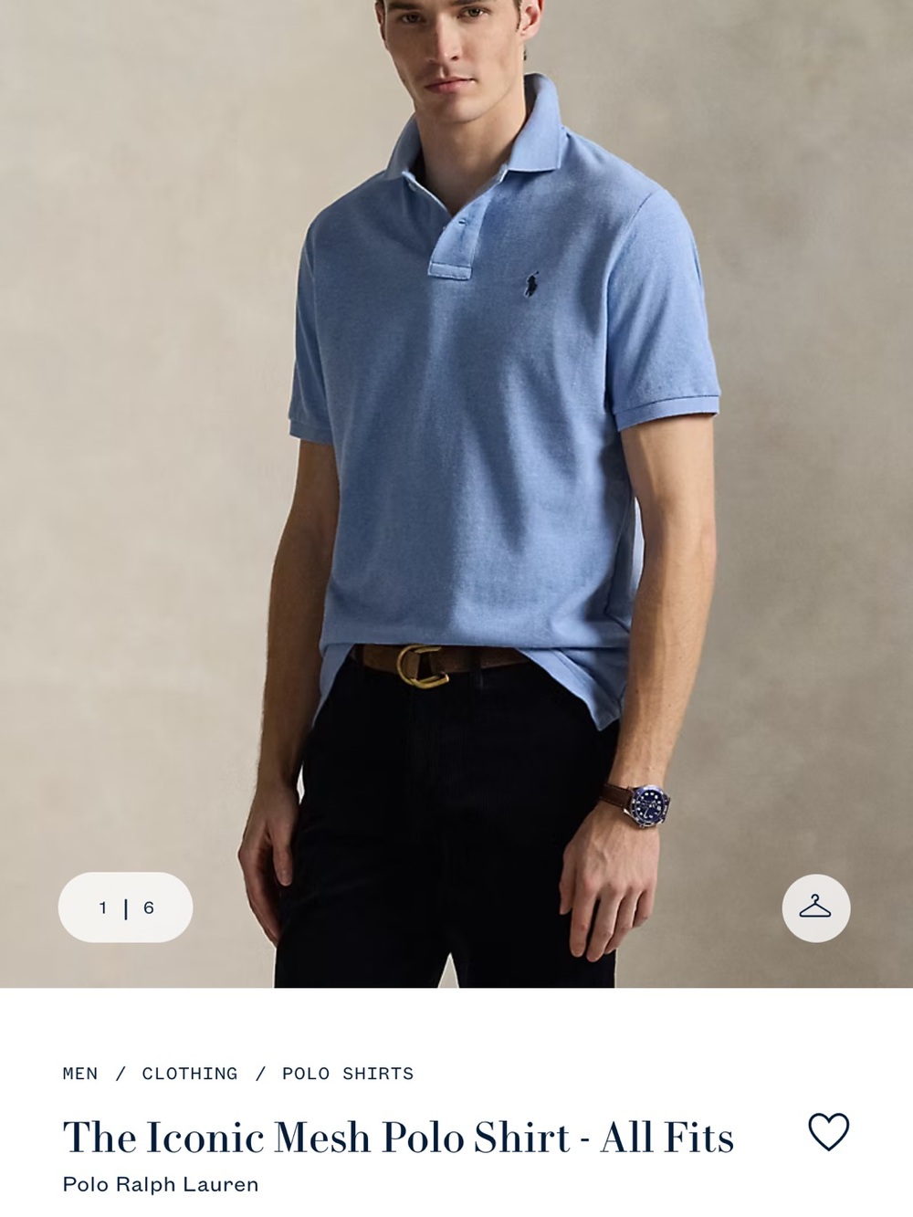 Polo by Ralph Lauren Blue Grey Mesh Polo Shirt - - Classic Fit - size S P